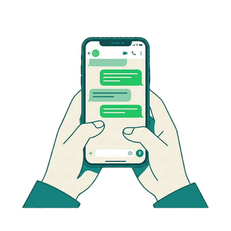 Conversación de WhatsApp con la clínica