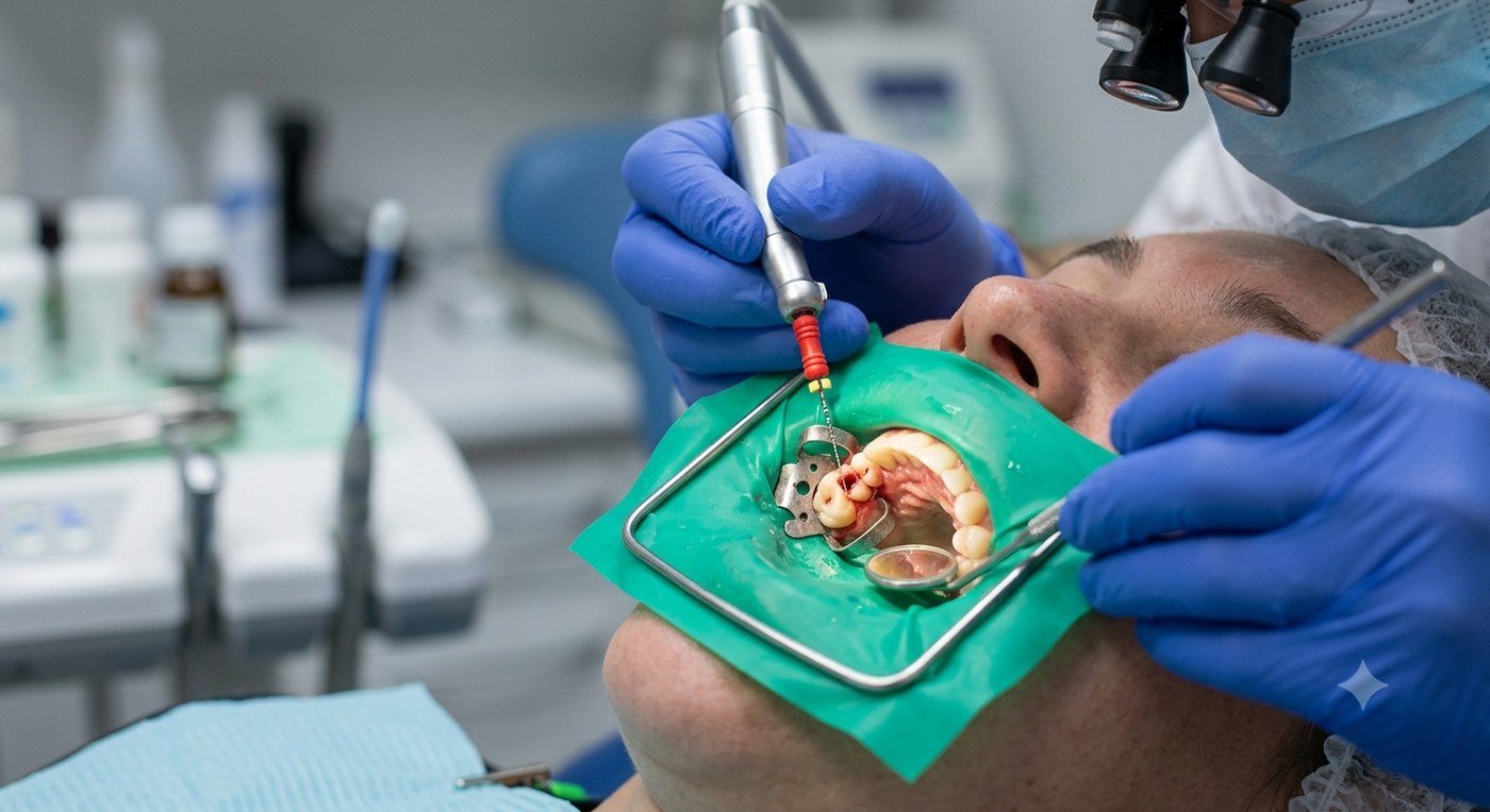 Endodoncia con dique de goma