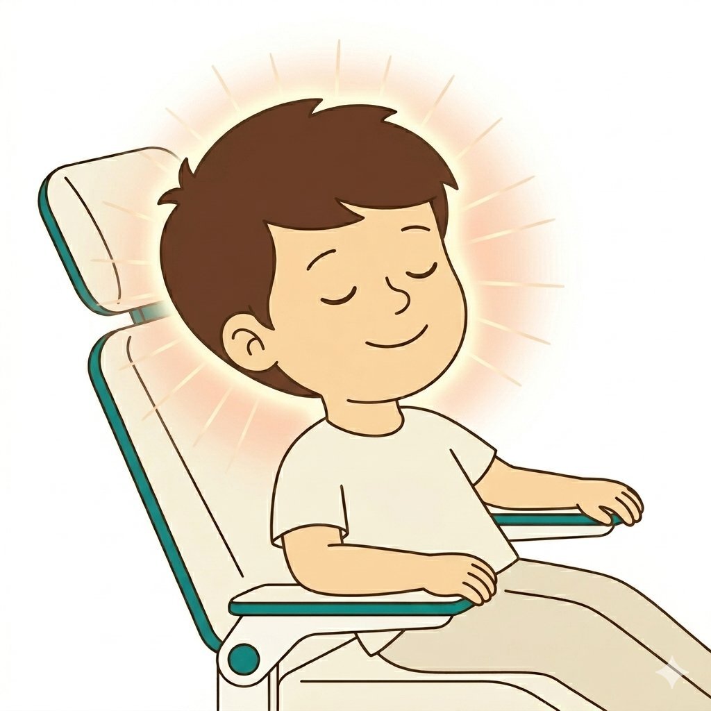 Niño en la primera visita al dentista