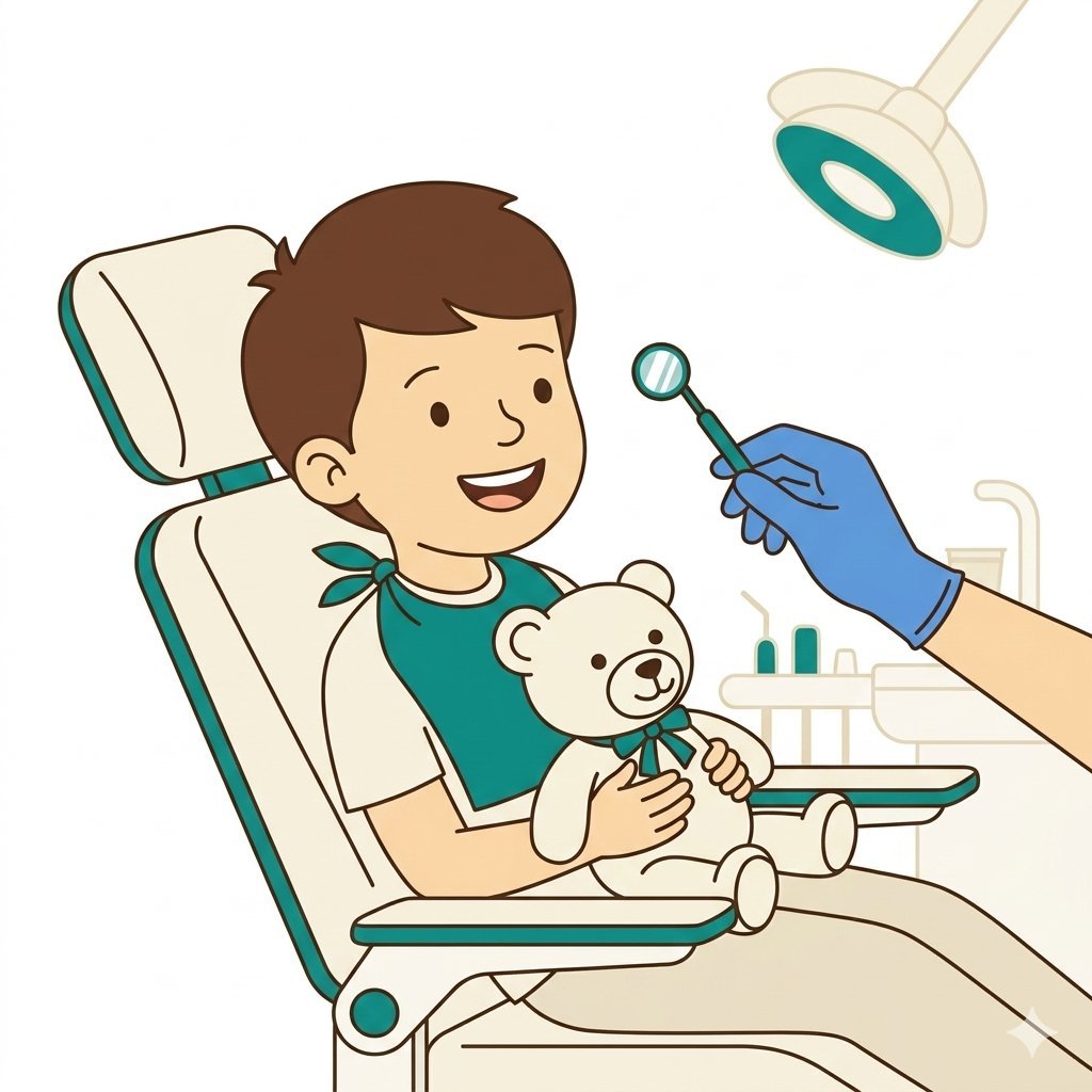 Niño tranquilo en la consulta dental